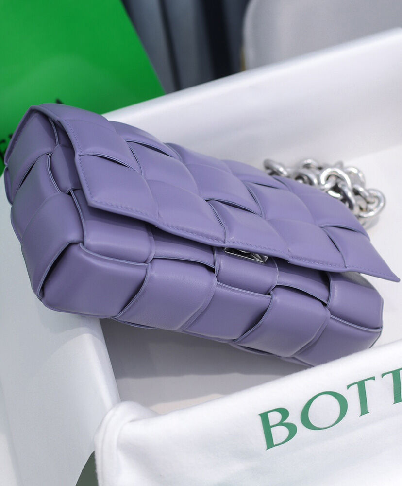 Bottega Veneta Chain Cassette Crossbody Bag Lambskin Purple